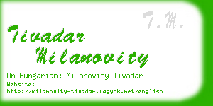 tivadar milanovity business card
